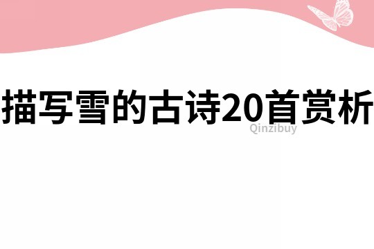 描寫雪的古詩20首賞析