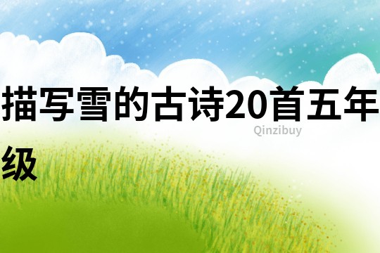描寫雪的古詩20首五年級