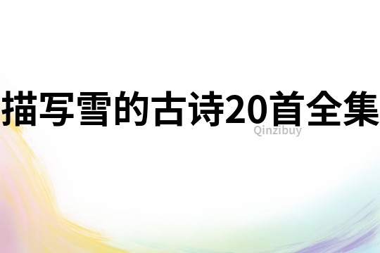 描寫雪的古詩(shī)20首全集