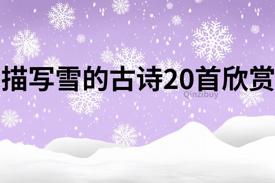 描寫雪的古詩20首欣賞