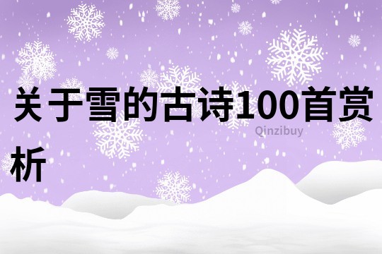 關(guān)于雪的古詩100首賞析