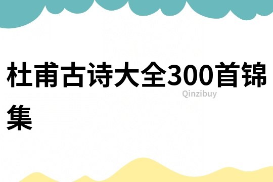 杜甫古詩大全300首錦集