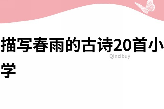 描寫春雨的古詩20首小學