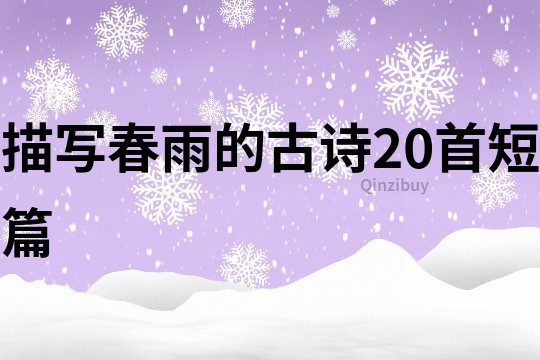 描寫春雨的古詩20首短篇