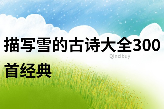 描寫雪的古詩大全300首經典