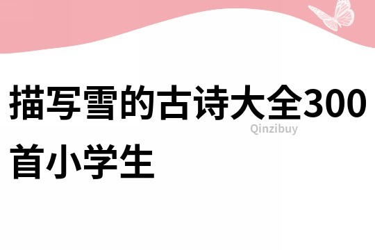 描寫雪的古詩大全300首小學生