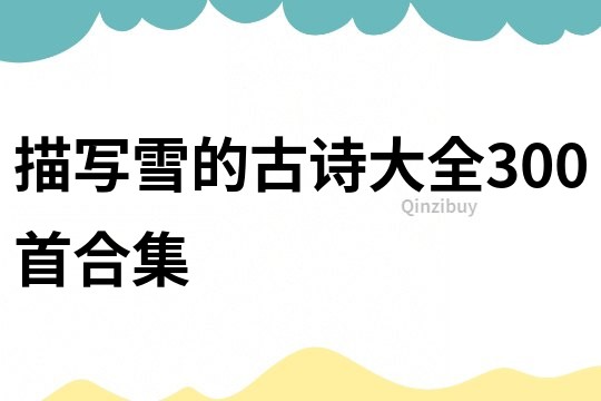 描寫雪的古詩大全300首合集