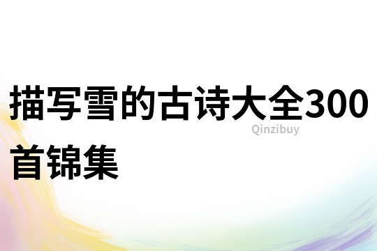 描寫雪的古詩大全300首錦集