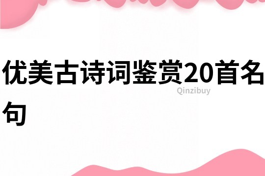 優美古詩詞鑒賞20首名句