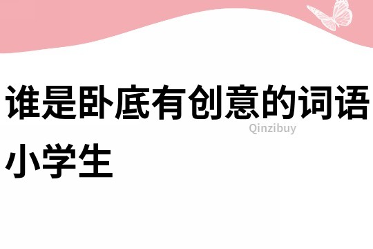 誰是臥底有創意的詞語小學生