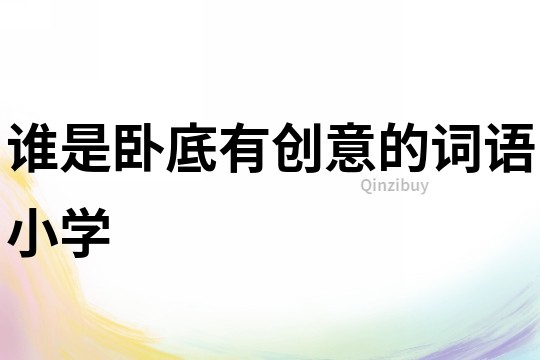 誰(shuí)是臥底有創(chuàng)意的詞語(yǔ)小學(xué)