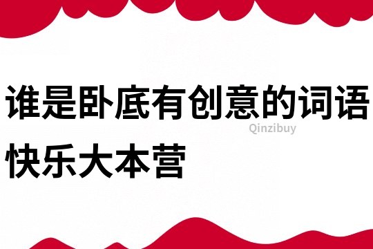 誰是臥底有創意的詞語快樂大本營
