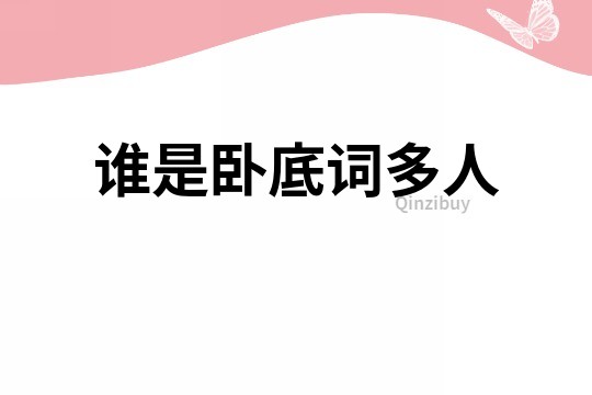 誰(shuí)是臥底詞多人