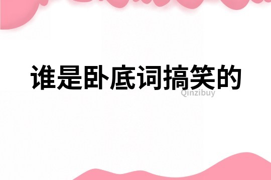 誰是臥底詞搞笑的