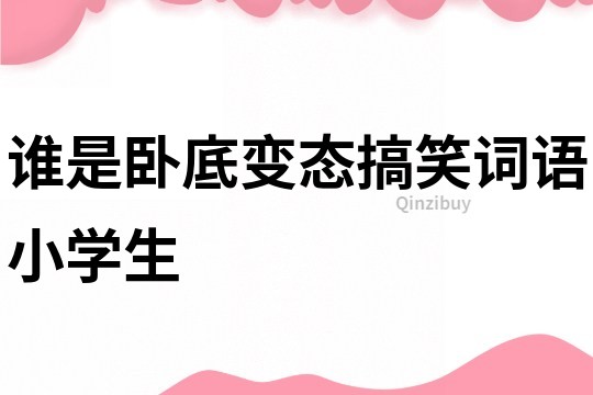 誰是臥底變態(tài)搞笑詞語小學生
