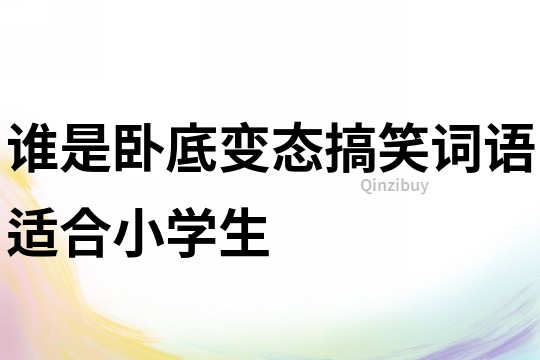 誰是臥底變態(tài)搞笑詞語適合小學(xué)生