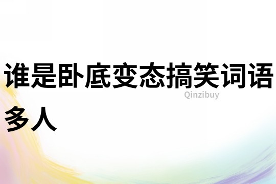 誰是臥底變態搞笑詞語多人