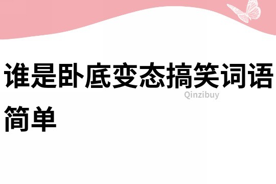 誰是臥底變態搞笑詞語簡單