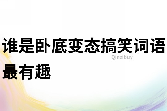 誰是臥底變態搞笑詞語最有趣