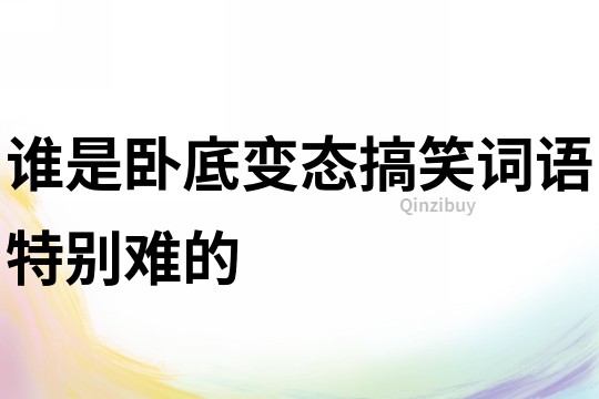誰是臥底變態搞笑詞語特別難的
