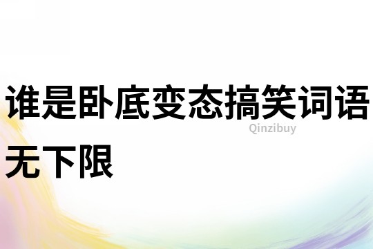 誰是臥底變態(tài)搞笑詞語無下限
