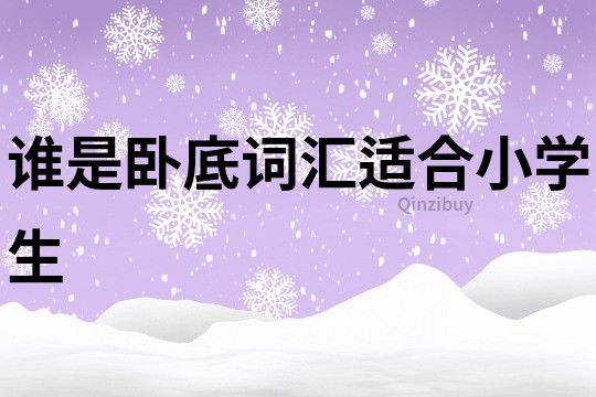 誰是臥底詞匯適合小學生