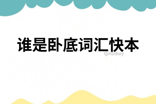 誰是臥底詞匯快本
