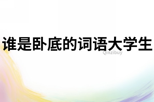 誰是臥底的詞語大學(xué)生