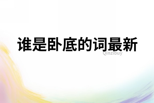 誰是臥底的詞最新