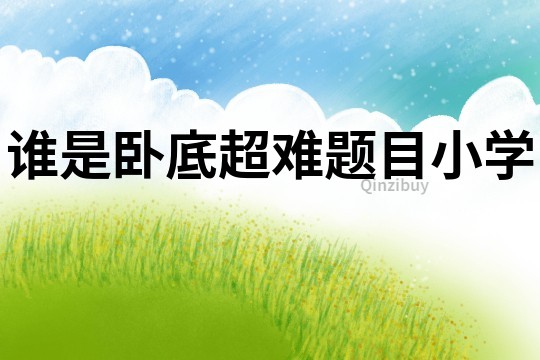 誰是臥底超難題目小學