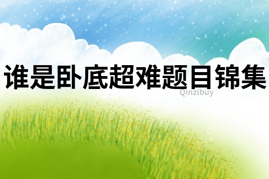 誰是臥底超難題目錦集