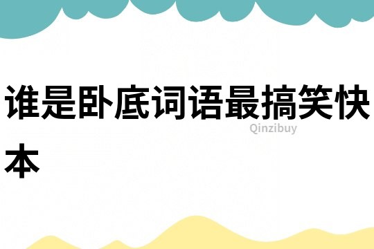誰是臥底詞語最搞笑快本