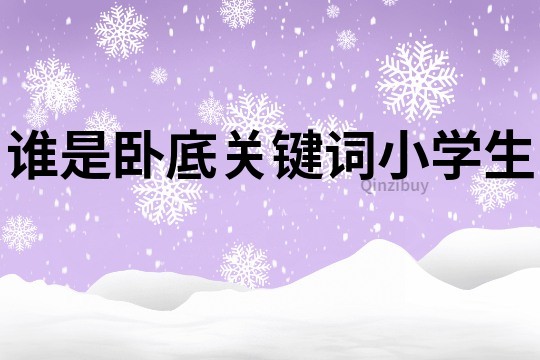 誰是臥底關鍵詞小學生
