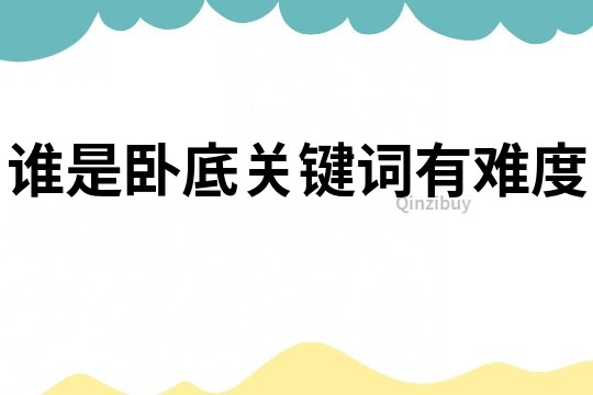 誰是臥底關鍵詞有難度