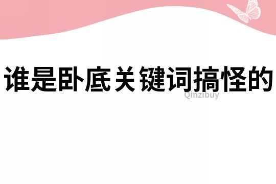 誰是臥底關鍵詞搞怪的
