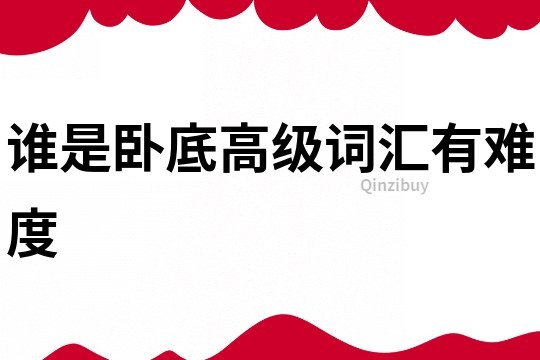 誰是臥底高級(jí)詞匯有難度