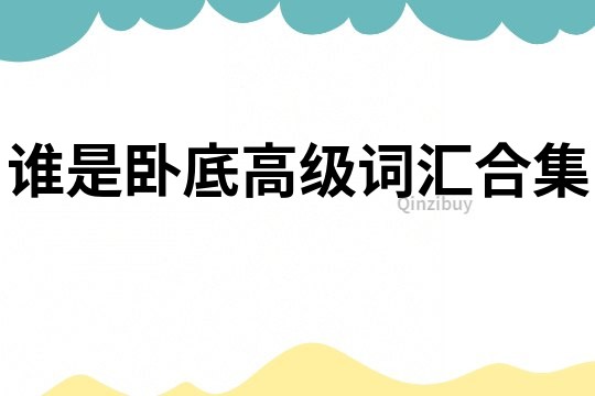 誰(shuí)是臥底高級(jí)詞匯合集