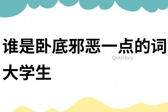 誰是臥底邪惡一點的詞大學生