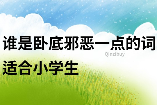 誰是臥底邪惡一點的詞適合小學生