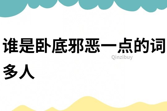 誰(shuí)是臥底邪惡一點(diǎn)的詞多人