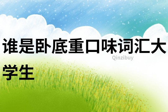 誰是臥底重口味詞匯大學生