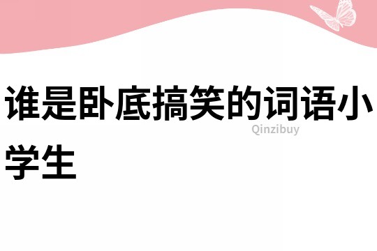 誰是臥底搞笑的詞語小學生
