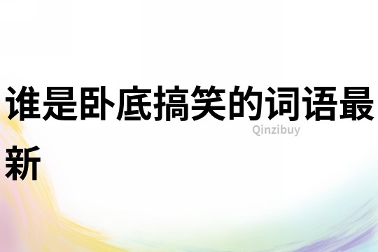 誰是臥底搞笑的詞語最新