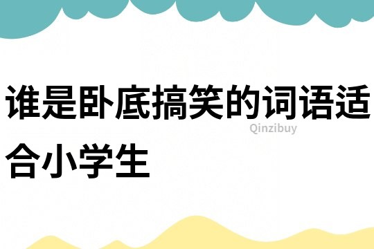 誰是臥底搞笑的詞語適合小學生