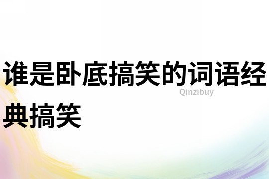 誰是臥底搞笑的詞語經典搞笑