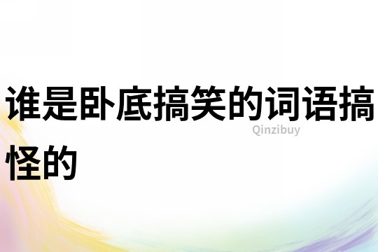 誰(shuí)是臥底搞笑的詞語(yǔ)搞怪的