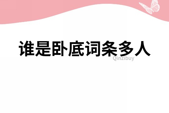 誰是臥底詞條多人