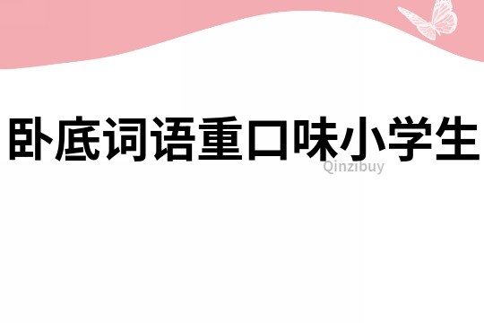 臥底詞語重口味小學生