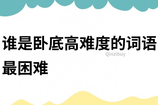 誰是臥底高難度的詞語最困難