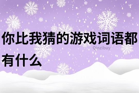 你比我猜的游戲詞語(yǔ)都有什么